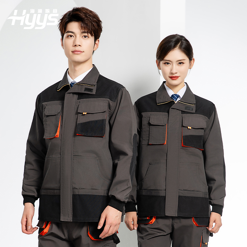 WD2118 跨境立體大兜工作服套裝定制歐美多口袋多兜工裝褲外貿(mào)出口勞保服